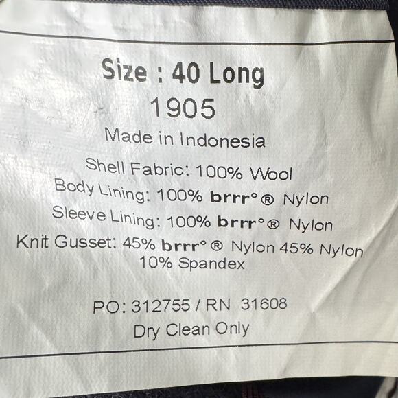 Jos A Bank 1905 Collection Men’s 40L Sport Coat Blazer Wool Navy Blue Plaid - Picture 6 of 8